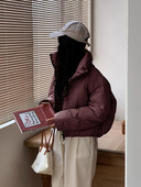 Zoki korejske modne ženske pufaste kapute Jednostavne jednobojne široke kratke parke Zimske debele tople, elegantne pamučno podstavljene ženske donje jakne