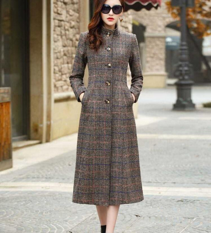 3xl visokokvalitetni ženski dugi uredski kaput jesen zima jakna s remenom s jednim kopčanjem luksuzni topli ženski debeli vuneni kaput ol top