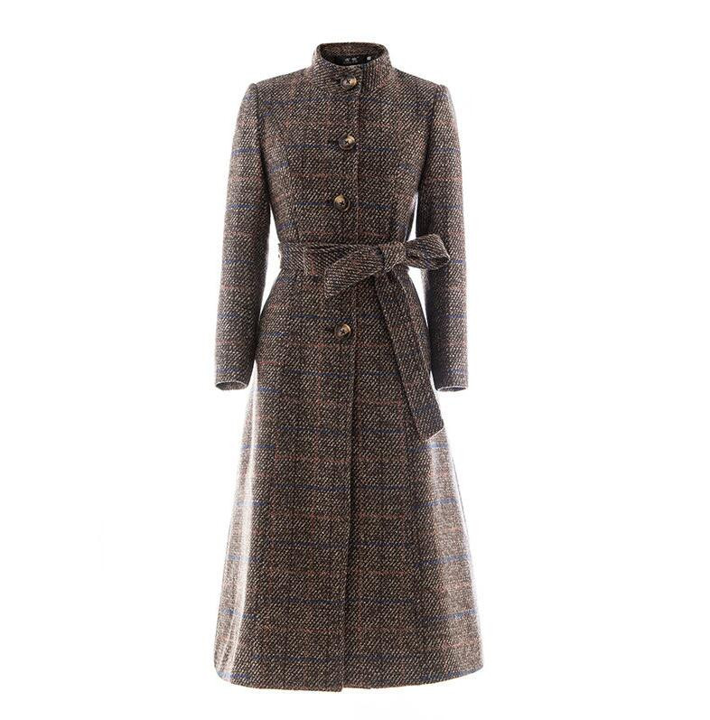 3xl visokokvalitetni ženski dugi uredski kaput jesen zima jakna s remenom s jednim kopčanjem luksuzni topli ženski debeli vuneni kaput ol top