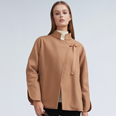 Novi ženski vuneni kratki kaput 2023. Jednobojne široke kratke jakne s džepovima Ženske mješavine High Street zimski vuneni kaputi za žene