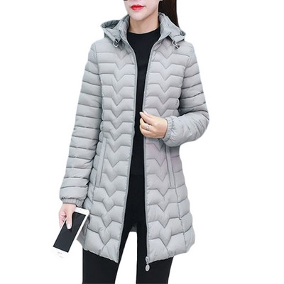 Nova lagana tanka pamučna jakna za žene Jesen Zima široke tople pamučne jakne Modne ženske ležerne parke s kapuljačom 6XL F748