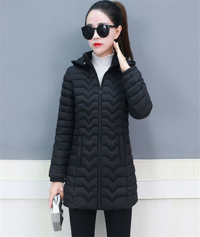 Nova lagana tanka pamučna jakna za žene Jesen Zima široke tople pamučne jakne Modne ženske ležerne parke s kapuljačom 6XL F748