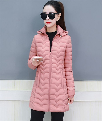 Nova lagana tanka pamučna jakna za žene Jesen Zima široke tople pamučne jakne Modne ženske ležerne parke s kapuljačom 6XL F748