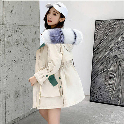 2022. gada ziema Jauna sieviešu jaka Plīša mētelis Sieviešu vidēja garuma Sieviešu Parkas Biezs Saglabā siltumu Kokvilnas apģērbi Sieviešu mētelis A