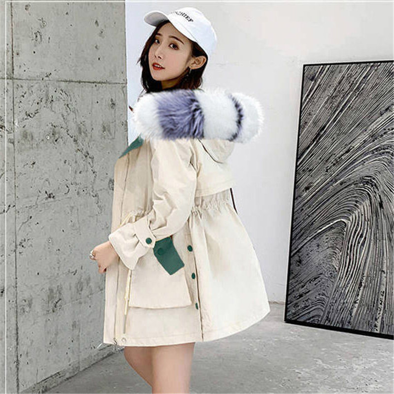 2022. gada ziema Jauna sieviešu jaka Plīša mētelis Sieviešu vidēja garuma Sieviešu Parkas Biezs Saglabā siltumu Kokvilnas apģērbi Sieviešu mētelis A