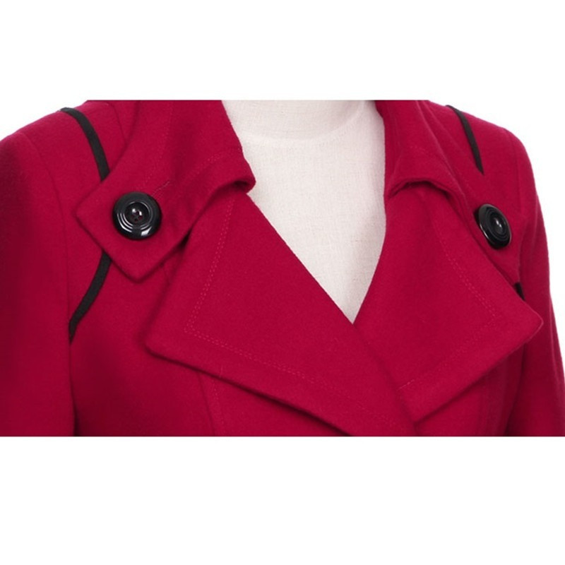 Jakna Ženski kaputi s dvorednim kopčanjem Elegantni gornji kaput Osnovni kaput S džepovima Vuneni dugi kaput Top kaputi za žene Ženske jakne