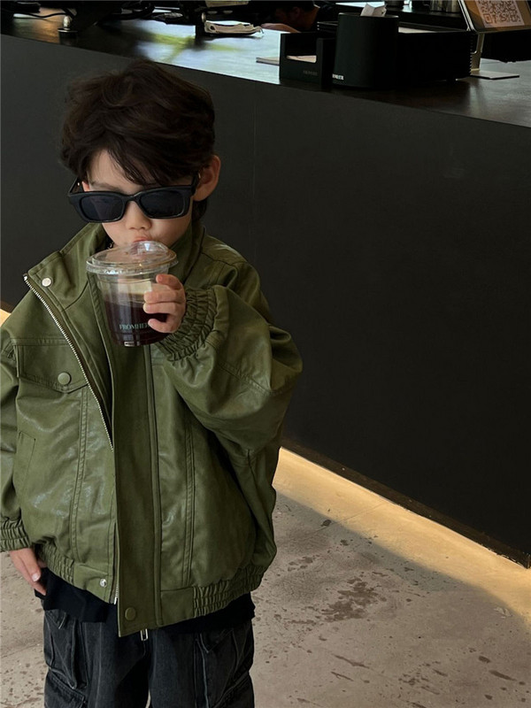 2-8T PU jakne za dječake Odjeća za malu djecu Odjeća za dječake Jesen Zima Kaputi za dojenčad Gornja odjeća Modna ulična dječja odjeća