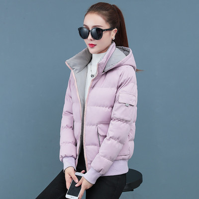 Ženska puhasta pamučna jakna Ženska Nova Nosivost s obje strane Ležerne majice Velike veličine Ženske parke Ženska jakna Kratki kaput 4XLA168