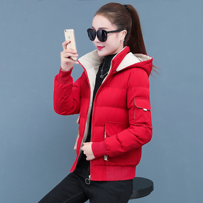 Ženska puhasta pamučna jakna Ženska Nova Nosivost s obje strane Ležerne majice Velike veličine Ženske parke Ženska jakna Kratki kaput 4XLA168