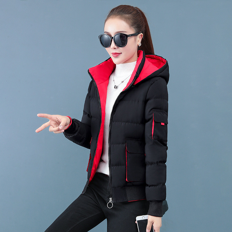 Ženska puhasta pamučna jakna Ženska Nova Nosivost s obje strane Ležerne majice Velike veličine Ženske parke Ženska jakna Kratki kaput 4XLA168