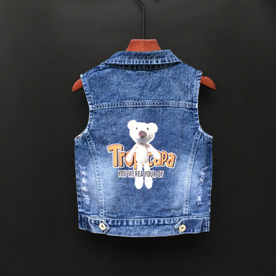 Jachete de blugi pentru copii Vestă Fete Bebeluși Broderie de flori Mantouri Primăvara Toamnă Moda Copii Îmbrăcăminte pentru copii Costum de urs din desene animate