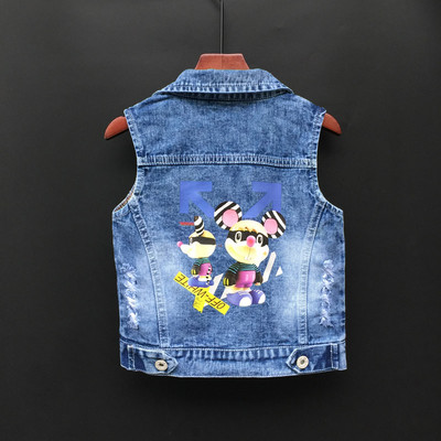 Jachete de blugi pentru copii Vestă Fete Bebeluși Broderie de flori Mantouri Primăvara Toamnă Moda Copii Îmbrăcăminte pentru copii Costum de urs din desene animate