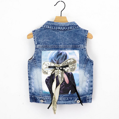 Jachete de blugi pentru copii Vestă Fete Bebeluși Broderie de flori Mantouri Primăvara Toamnă Moda Copii Îmbrăcăminte pentru copii Costum de urs din desene animate