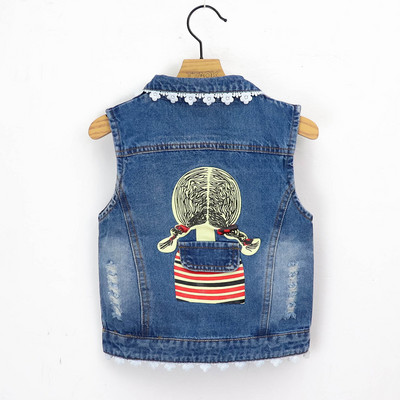 Jachete de blugi pentru copii Vestă Fete Bebeluși Broderie de flori Mantouri Primăvara Toamnă Moda Copii Îmbrăcăminte pentru copii Costum de urs din desene animate