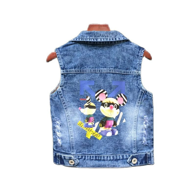 Jachete de blugi pentru copii Vestă Fete Bebeluși Broderie de flori Mantouri Primăvara Toamnă Moda Copii Îmbrăcăminte pentru copii Costum de urs din desene animate