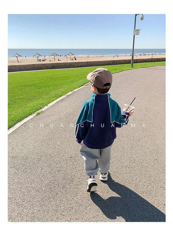 Fiúk és lányok kabát őszi és téli gyerek plusz bársony új téli ruhák állógalléros baseball ruha felső