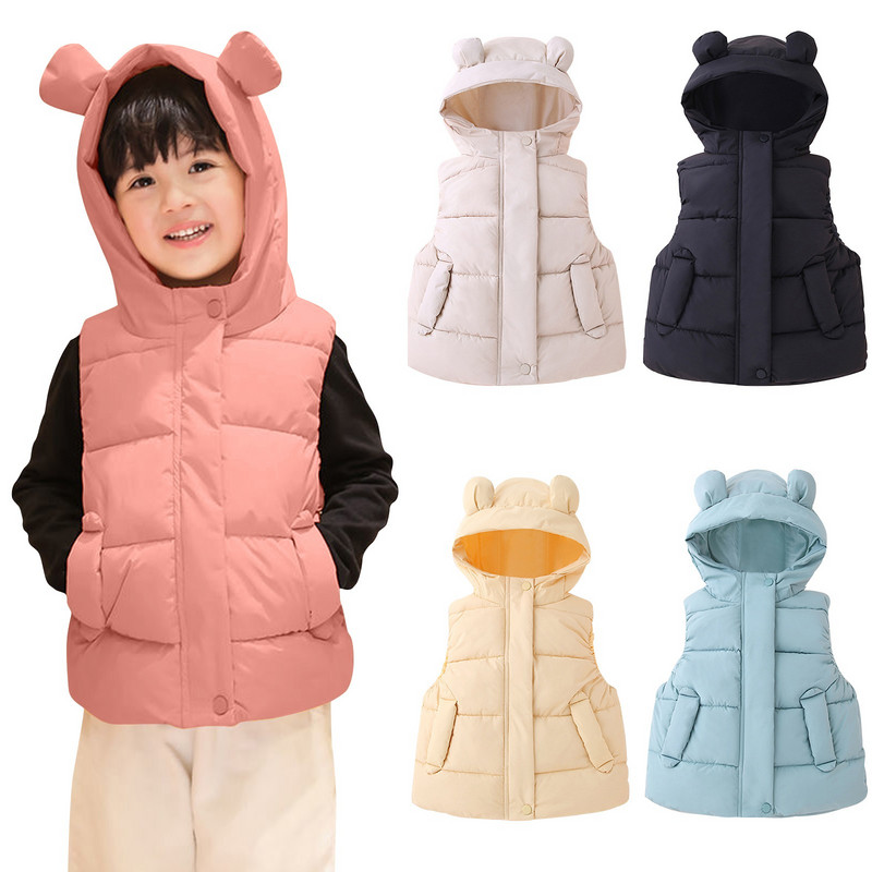 Prsluk za djevojčice Zimski dječji lagani kaputi s kapuljačom s ušima Jakna za djevojčice Slatka dječja odjeća za dječake Kaput