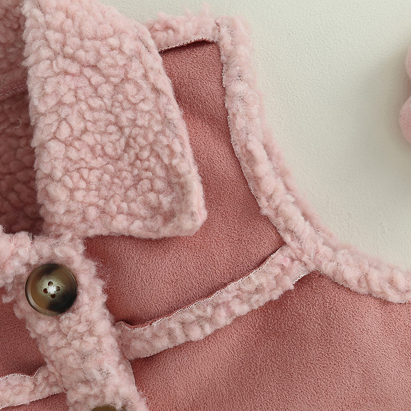 3-8 gadi bērniem plīša silta veste meitenēm rudens ziemas apģērbi bez piedurknēm pogām kabatas veste mētelis bērnu jakas virsdrēbes