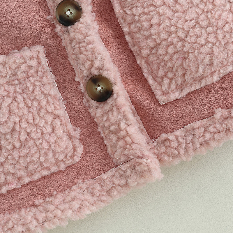 3-8 gadi bērniem plīša silta veste meitenēm rudens ziemas apģērbi bez piedurknēm pogām kabatas veste mētelis bērnu jakas virsdrēbes