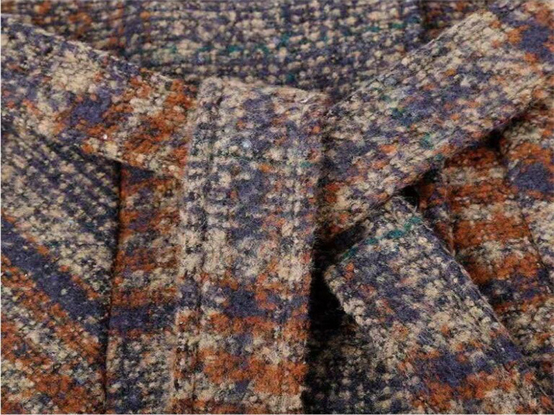 Ženski vuneni kaput s remenom i gornjim dijelom Ženska karirana vjetrovka od mješavine vune Trenč kaput srednje dužine Ženski elegantni kaput