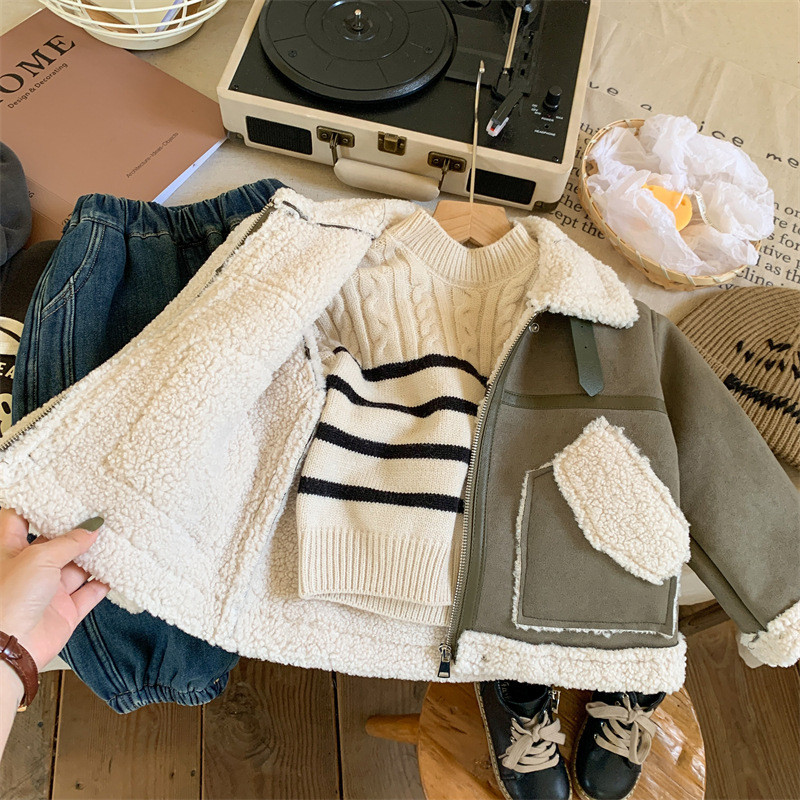 Dječja odjeća Zimski korejski modni krzneni topli kaput za dječake