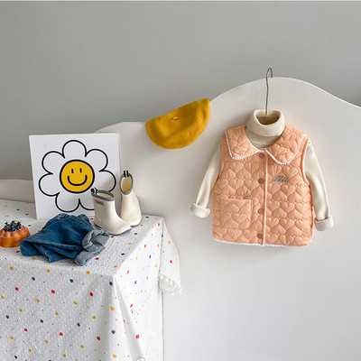 Dječji prsluk Jesen Zima Novi mali miris za djevojčice Lagana tanka jakna bez rukava s četvrtastim izrezom 1-7 godina, modna dječja odjeća