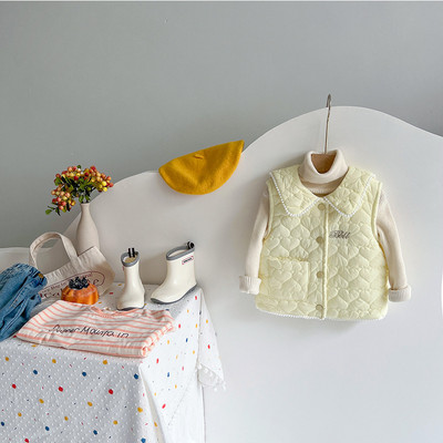 Dječji prsluk Jesen Zima Novi mali miris za djevojčice Lagana tanka jakna bez rukava s četvrtastim izrezom 1-7 godina, modna dječja odjeća