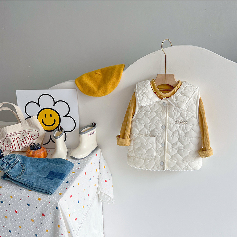 Dječji prsluk Jesen Zima Novi mali miris za djevojčice Lagana tanka jakna bez rukava s četvrtastim izrezom 1-7 godina, modna dječja odjeća