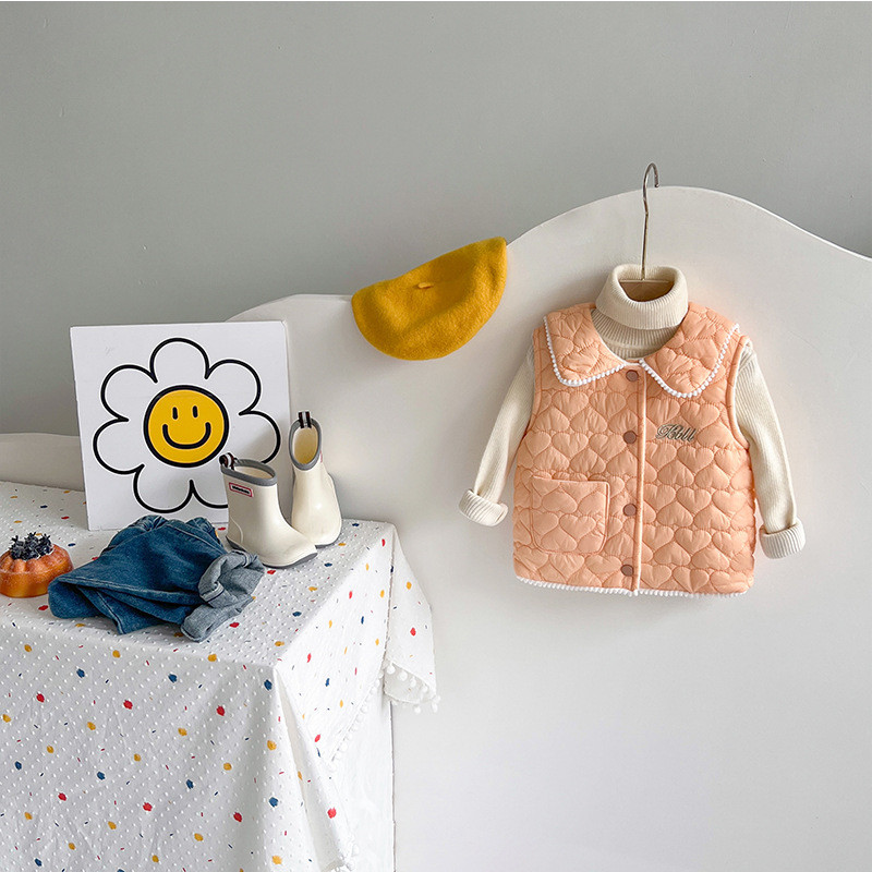 Dječji prsluk Jesen Zima Novi mali miris za djevojčice Lagana tanka jakna bez rukava s četvrtastim izrezom 1-7 godina, modna dječja odjeća