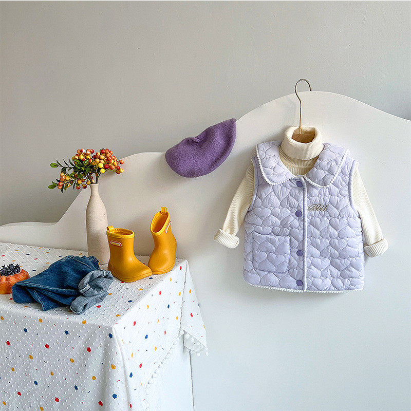 Dječji prsluk Jesen Zima Novi mali miris za djevojčice Lagana tanka jakna bez rukava s četvrtastim izrezom 1-7 godina, modna dječja odjeća
