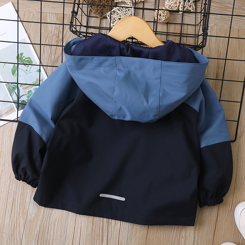 Dječje jakne za dječake Jesen 2022. Nova kvaliteta Vodootporne 12-godišnje dječje jakne s kapuljačom blokirane boje za djevojčice Vjetrobranski kaputi