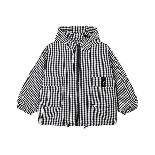 2023 Dječje korejske proljeće jesen bijele crne karirane jakne kaputi 80-140 cm za malu djecu ležerne vjetrovke s kapuljačom