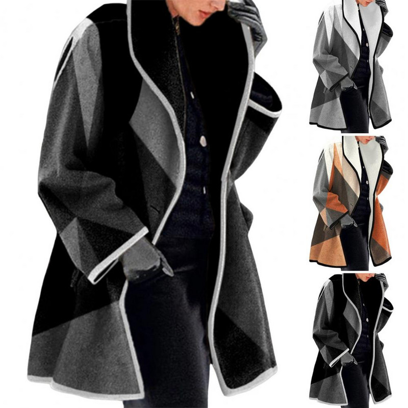 2022 m. moteriška pūkinė striukė pavasario ir rudens moteriška vilnonė striukė moteriška šilta, plona, ilga paltai.