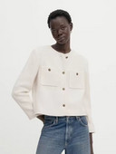 Sieviešu 2023. gada rudens, jauna mode, eleganta sieviešu kabatas jaka retro stila ar garām piedurknēm, eleganta apaļa kakla apkakle ar zelta pogu, tievs tops