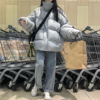 Zimska parka s kapuljačom Jakna Kaput Ženska podstavljena jakna Kaput s patentnim zatvaračem Ležerna prevelika jednobojna ženska topla odjeća