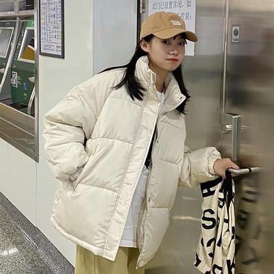 Zimska parka s kapuljačom Jakna Kaput Ženska podstavljena jakna Kaput s patentnim zatvaračem Ležerna prevelika jednobojna ženska topla odjeća