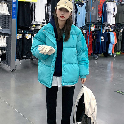 Zimska parka s kapuljačom Jakna Kaput Ženska podstavljena jakna Kaput s patentnim zatvaračem Ležerna prevelika jednobojna ženska topla odjeća