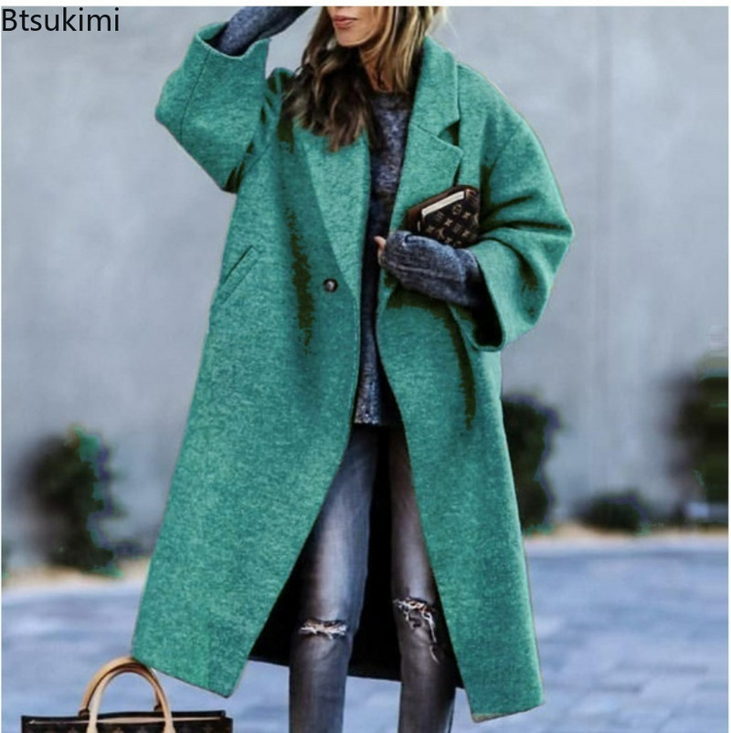 Novo2023 Ženske debele tople mješavine vune Elegantni dugi kaputi francuskog stila Jakne Kaputi Ženska prevelika ženska zimska odjeća