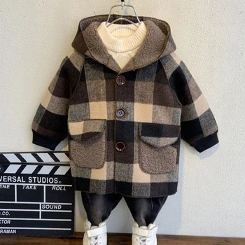 Παλτό Για Αγόρι Καρό Μοτίβο Παιδικά Παλτό Παιδικά Χοντρά Ζεστά Παιδικά Μπουφάν Χειμερινά Παιδικά Ρούχα Αγόρι