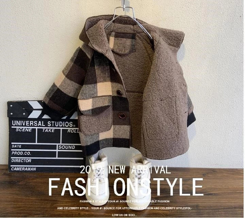 Palton pentru băiat cu model în carouri Paltoane pentru băiat Jachete pentru copii groase și calde Îmbrăcăminte pentru copii de iarnă băiat