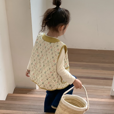 Jachete groase și calde pentru fete Vestă Îmbrăcăminte de toamnă și iarnă Haine pentru copii Vestă pentru fete Gilet fără mâneci Floral pentru copii