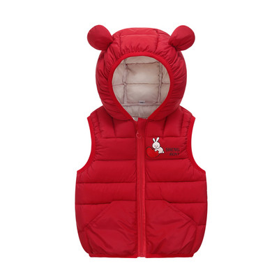 Dječji prsluk Dječaci Djevojčice Jesen Zima Nova Lagana jakna bez rukava s kapuljačom od 1 do 7 godina Zec iz crtića Modna dječja odjeća