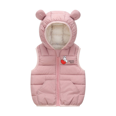 Dječji prsluk Dječaci Djevojčice Jesen Zima Nova Lagana jakna bez rukava s kapuljačom od 1 do 7 godina Zec iz crtića Modna dječja odjeća