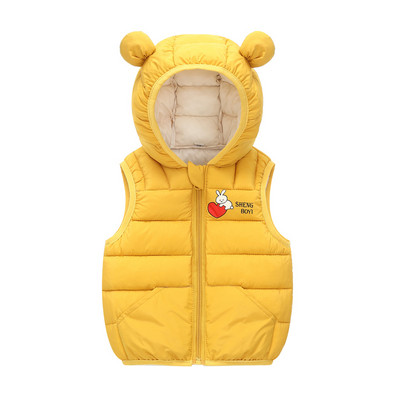 Dječji prsluk Dječaci Djevojčice Jesen Zima Nova Lagana jakna bez rukava s kapuljačom od 1 do 7 godina Zec iz crtića Modna dječja odjeća