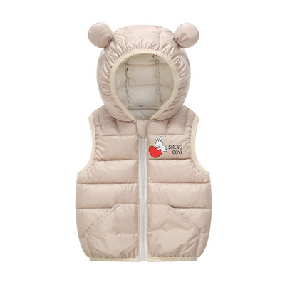 Dječji prsluk Dječaci Djevojčice Jesen Zima Nova Lagana jakna bez rukava s kapuljačom od 1 do 7 godina Zec iz crtića Modna dječja odjeća