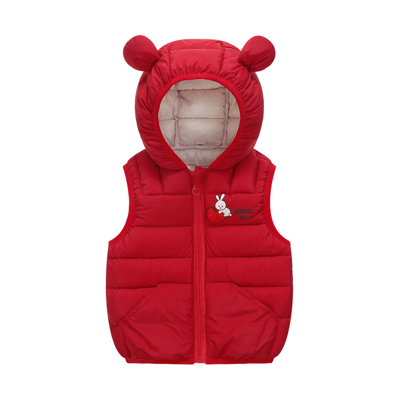 Dječji prsluk Dječaci Djevojčice Jesen Zima Nova Lagana jakna bez rukava s kapuljačom od 1 do 7 godina Zec iz crtića Modna dječja odjeća