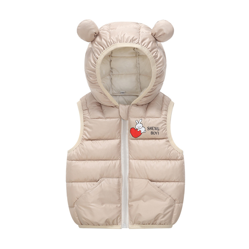 Dječji prsluk Dječaci Djevojčice Jesen Zima Nova Lagana jakna bez rukava s kapuljačom od 1 do 7 godina Zec iz crtića Modna dječja odjeća