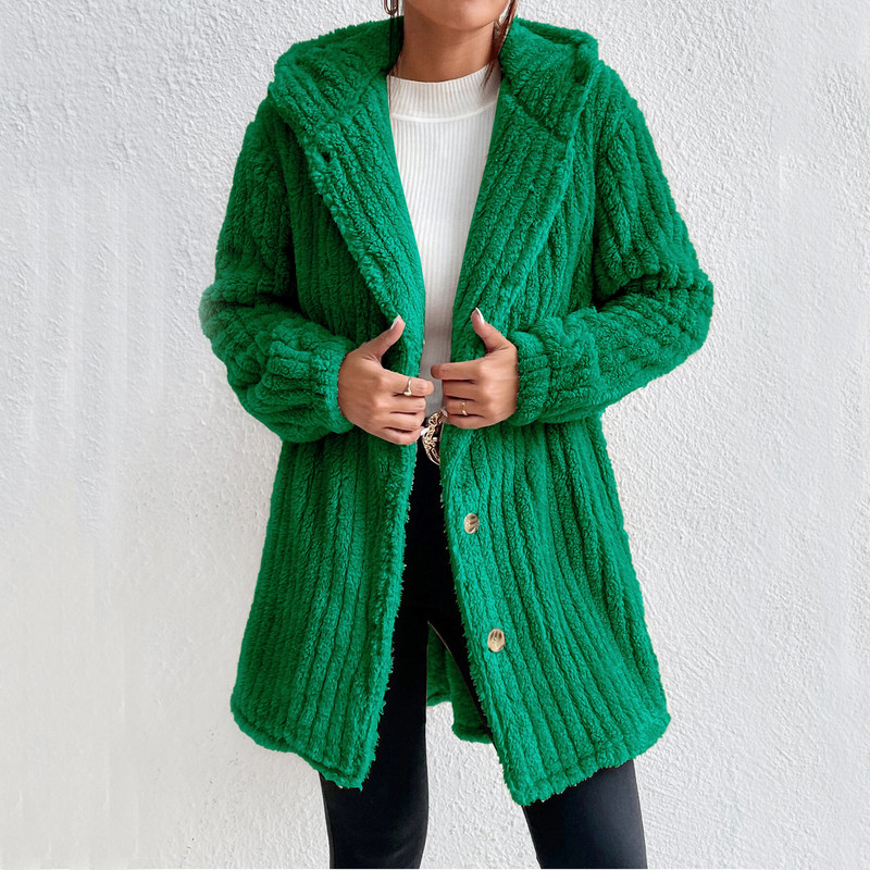 Jachetă de toamnă iarnă pentru femei, haină caldă de ursuleț de pluș, jachetă de lână, haină de pluș pentru femei, jachetă cu glugă, haine noi pentru femei, jachetă de culoare solidă