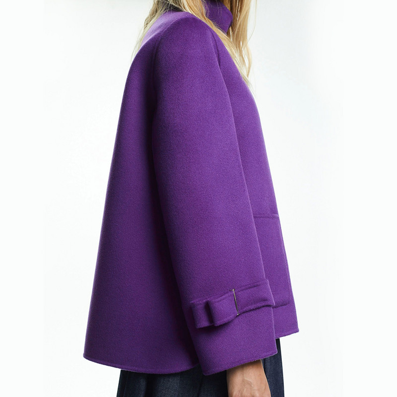 Sieviešu rudens grezns mētelis 2023. gada kabatas, masīvas, brīvas īsās jakas, sieviešu maisījumi High Street ziemas vilnas mēteļi sievietēm