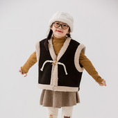 deer jonmi Novi zimski dječji retro šik deblji prsluci Korejski stil Podstava od flisa Dječji topli ležerni prsluci